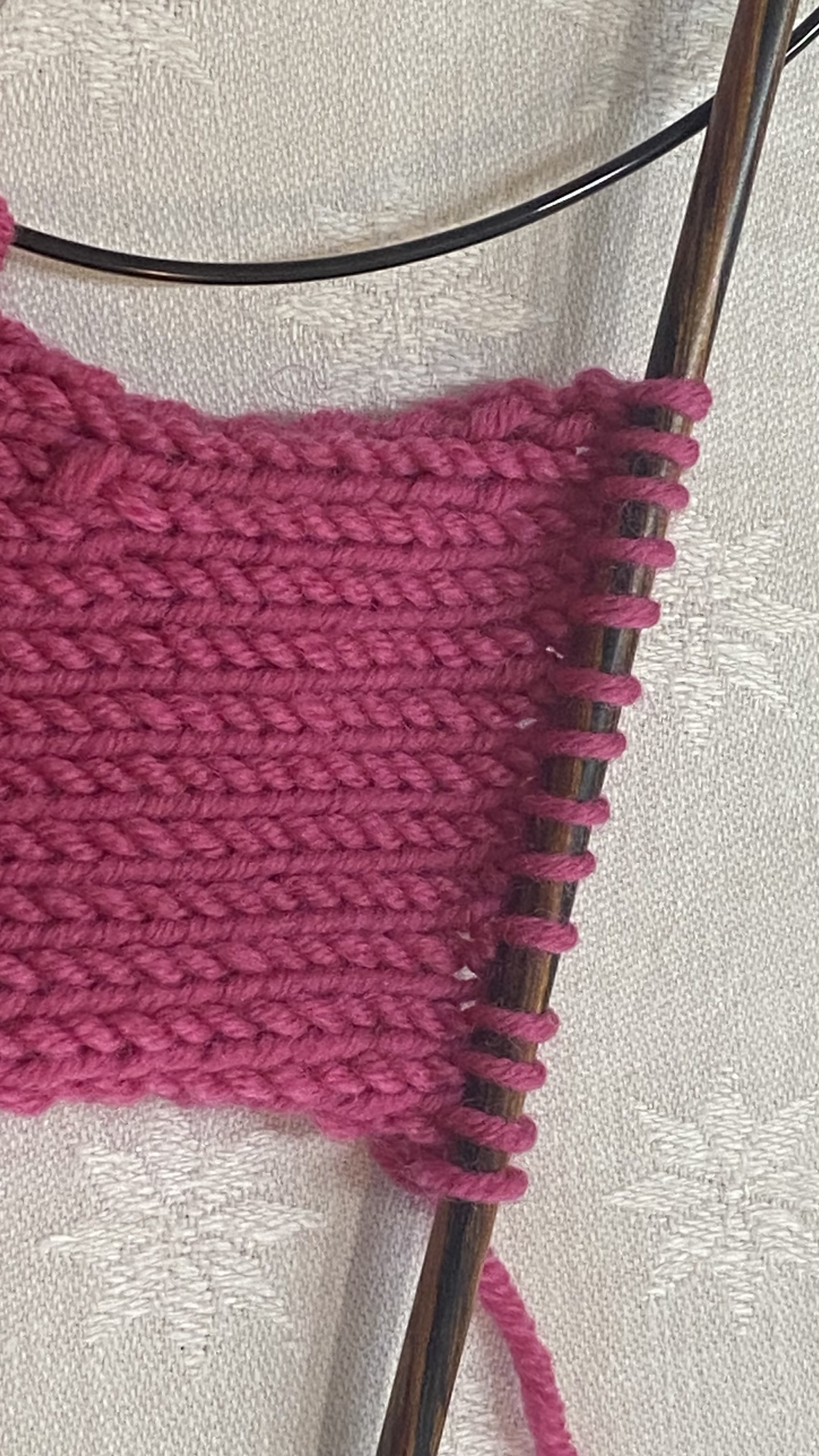 rechte Schulter verkürzte Reihen abgestrickt