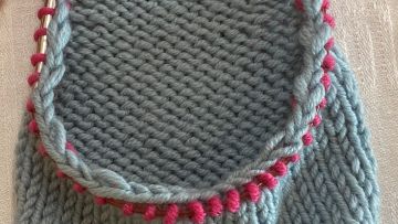 abgekettete Maschen aufnehmen oben