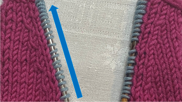 Maschen aus Knötchenrand aufnehmen links