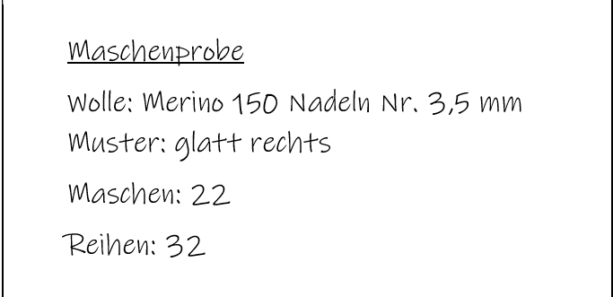 Notiz Maschenprobe