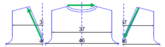 Strickrichtung V-Ausschnitt überlappend
