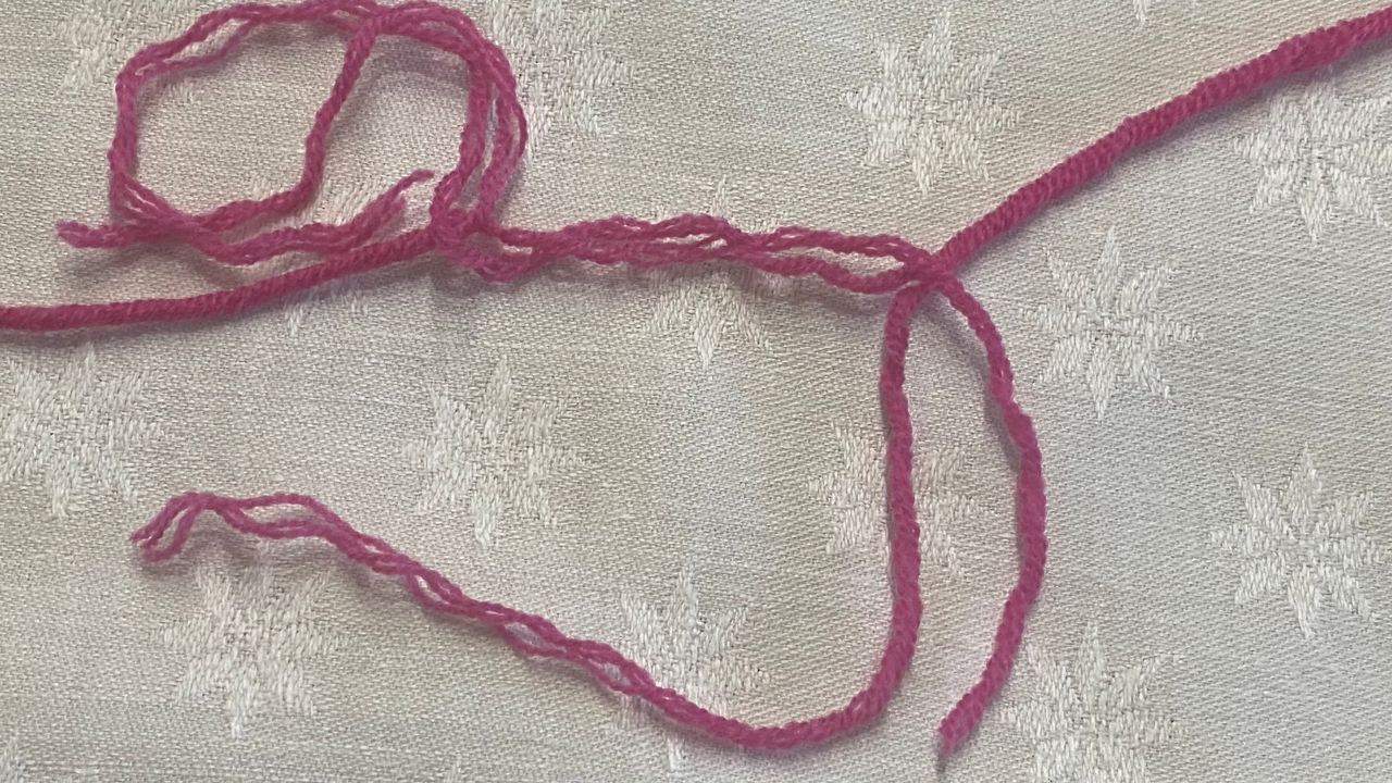 Faden zusammen einstricken 1b