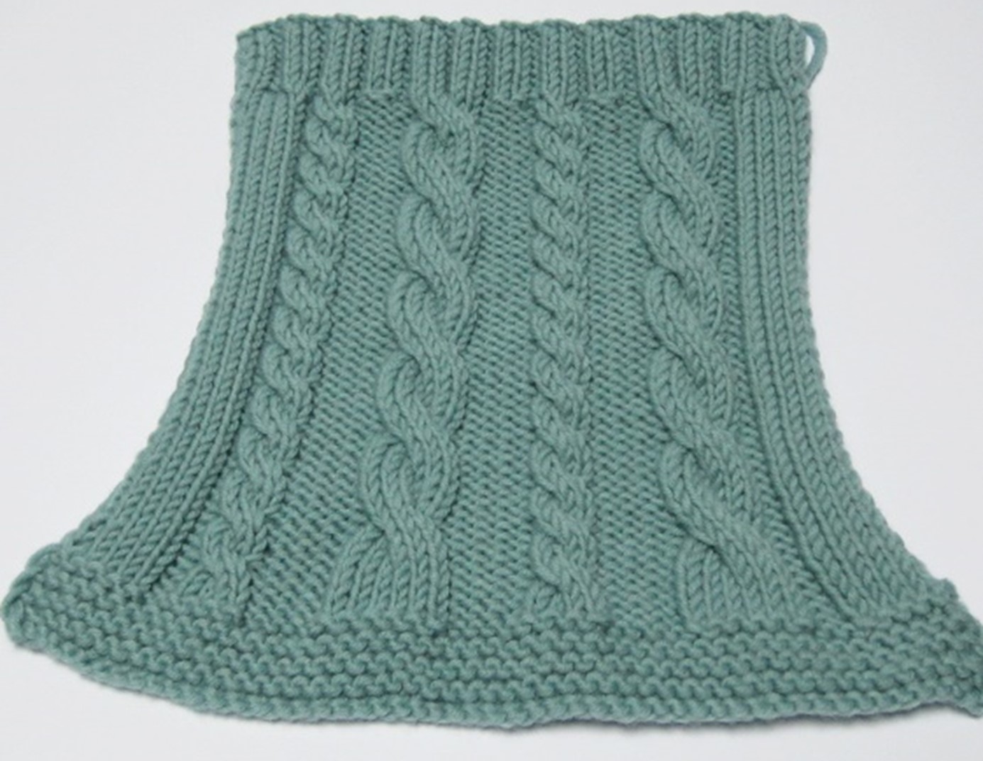 Maschenprobe Zopf 1 vorne