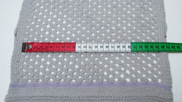 Maschenprobe gross Muster Breite