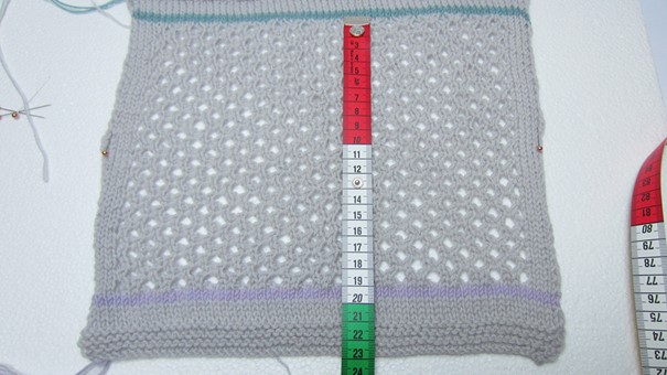 Maschenprobe gross Muster Höhe