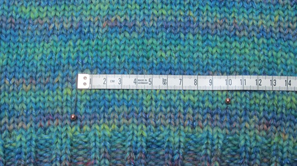 Breite in der kleinen Maschenprobe