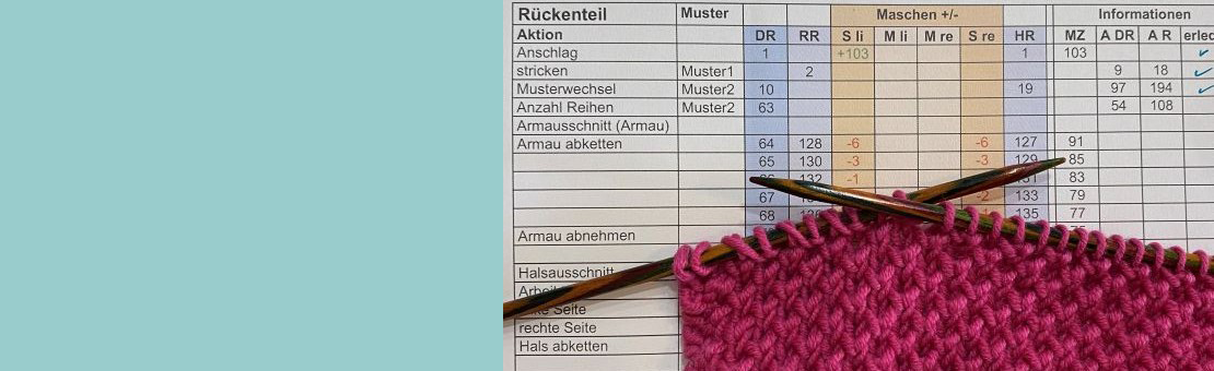 Strickanleitung als Arbeitsplan